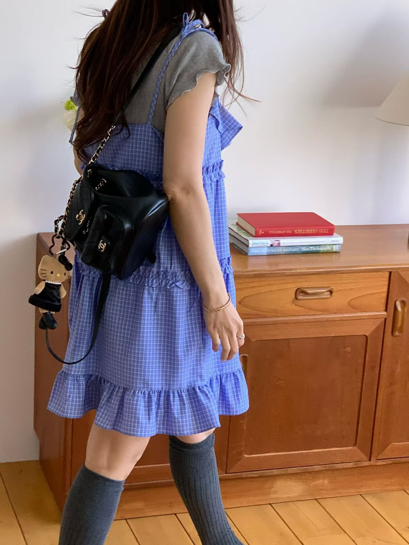 LA CREME韓國代購女士新品真品26春夏時尚熱賣連衣裙褶皺LA CREME連衣裙