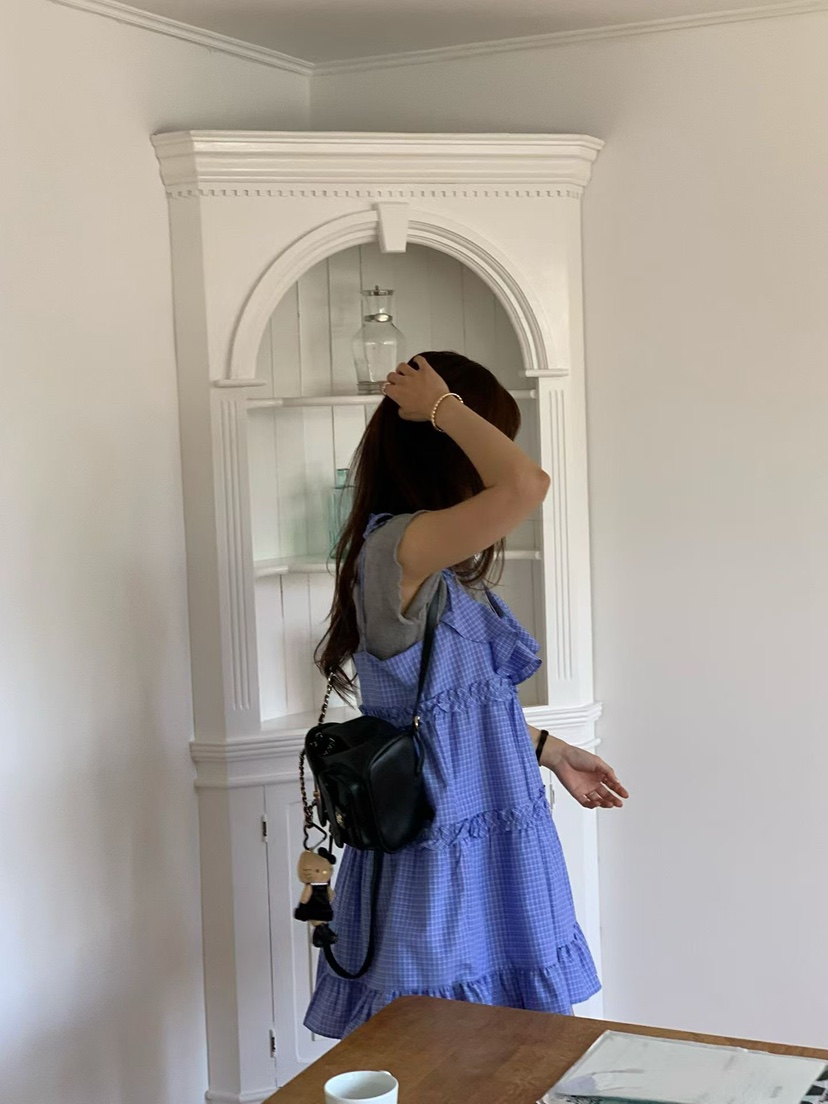 LA CREME韓國代購女士新品真品26春夏時尚熱賣連衣裙褶皺LA CREME連衣裙