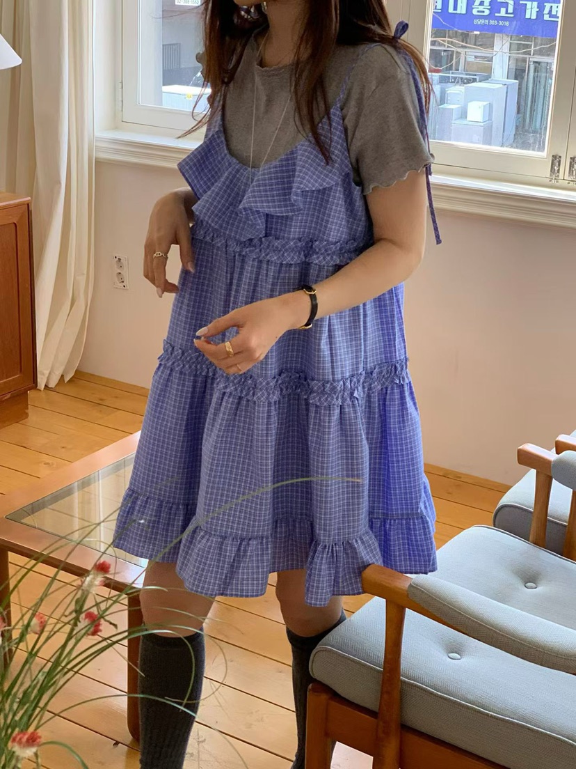 LA CREME韓國代購女士新品真品26春夏時尚熱賣連衣裙褶皺LA CREME連衣裙