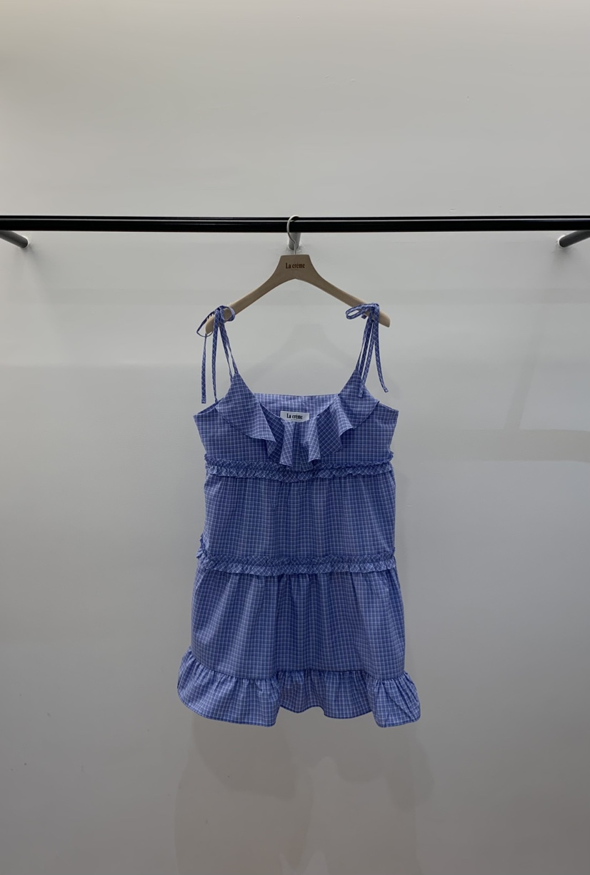 LA CREME韓國代購女士新品真品26春夏時尚熱賣連衣裙褶皺LA CREME連衣裙圖色1