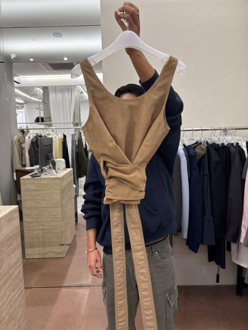 FOR TAPE東大門代購女裝新款26春夏職業馬甲不含內搭豬皮FOR TAPE馬甲