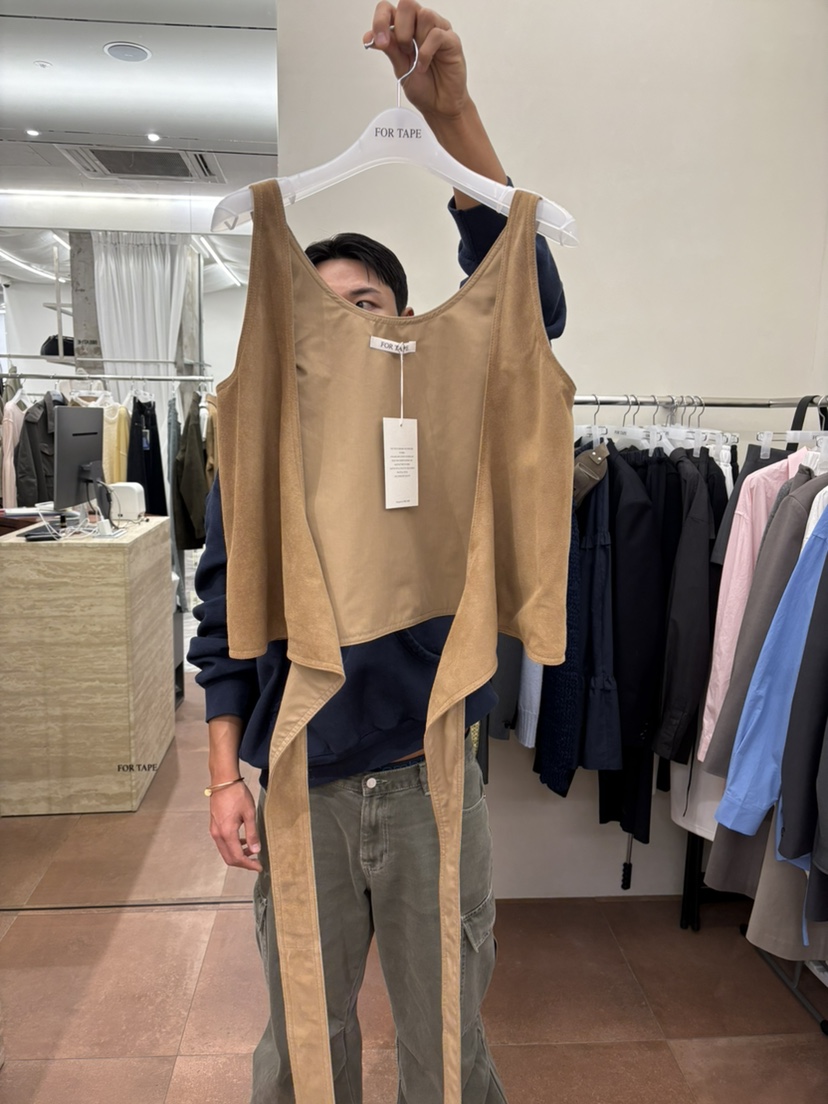 FOR TAPE東大門代購女裝新款26春夏職業馬甲不含內搭豬皮FOR TAPE馬甲