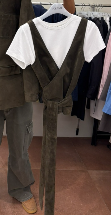 FOR TAPE東大門代購女裝新款26春夏職業馬甲不含內搭豬皮FOR TAPE馬甲圖色2