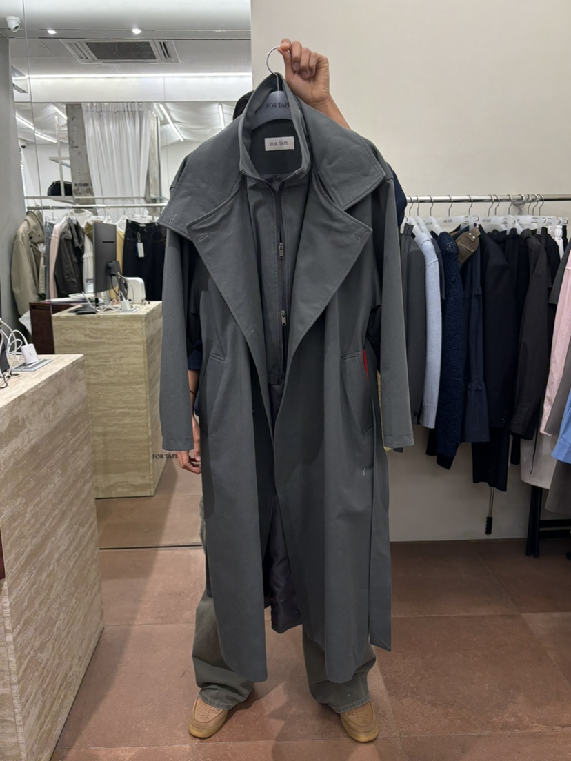 FOR TAPE東大門實拍女裝新品職業26春夏長款風衣不含包高領FOR TAPE長款風衣圖色1