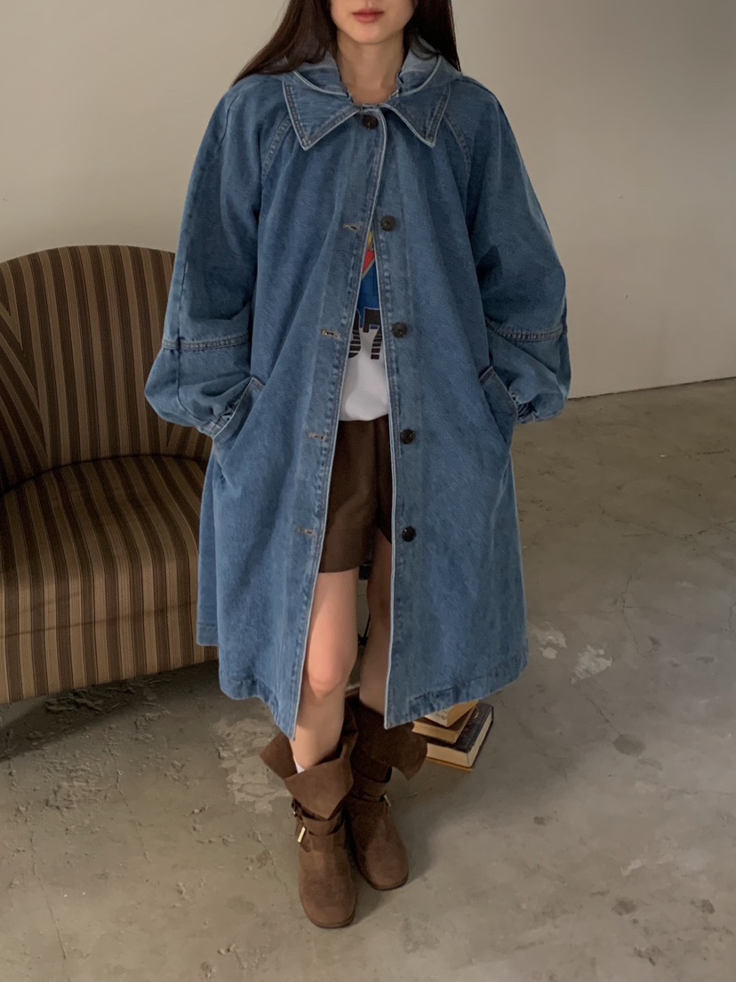 CAMEL-P東大門代購女裝新款26春夏長款風衣連帽衫Came_l 家長款風衣