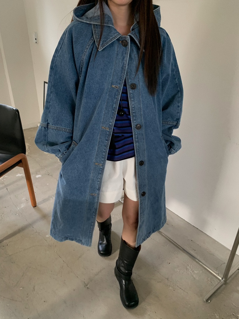 CAMEL-P東大門代購女裝新款26春夏長款風衣連帽衫Came_l 家長款風衣