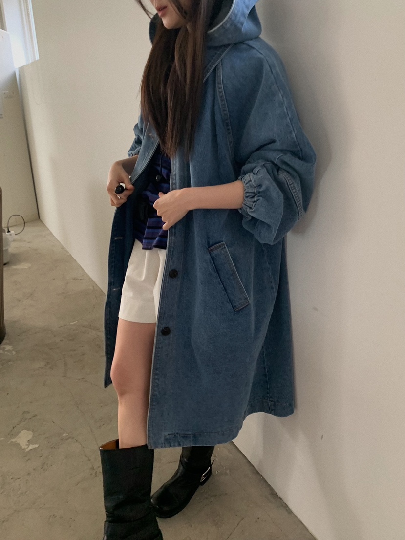 CAMEL-P東大門代購女裝新款26春夏長款風衣連帽衫Came_l 家長款風衣