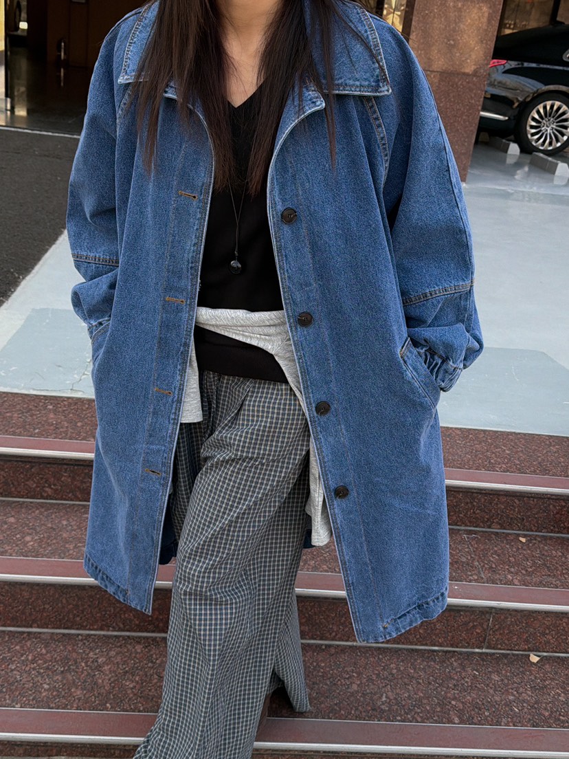 CAMEL-P東大門代購女裝新款26春夏長款風衣連帽衫Came_l 家長款風衣