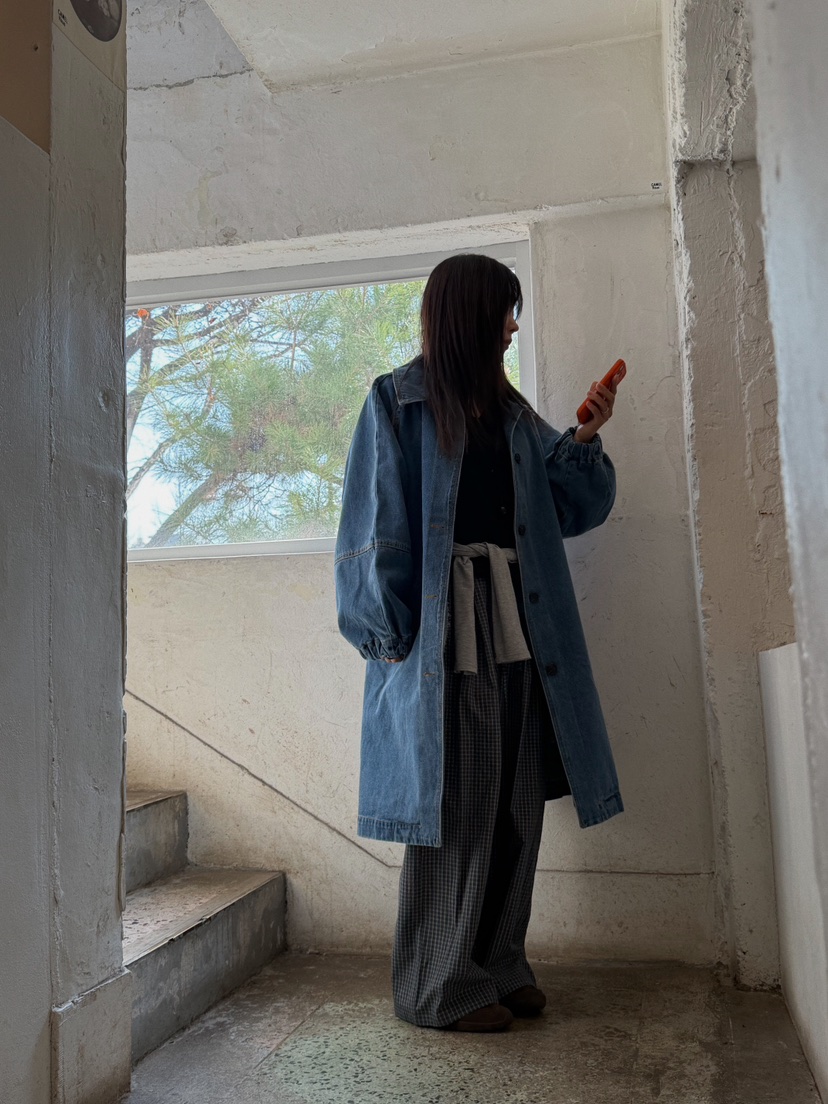 CAMEL-P東大門代購女裝新款26春夏長款風衣連帽衫Came_l 家長款風衣