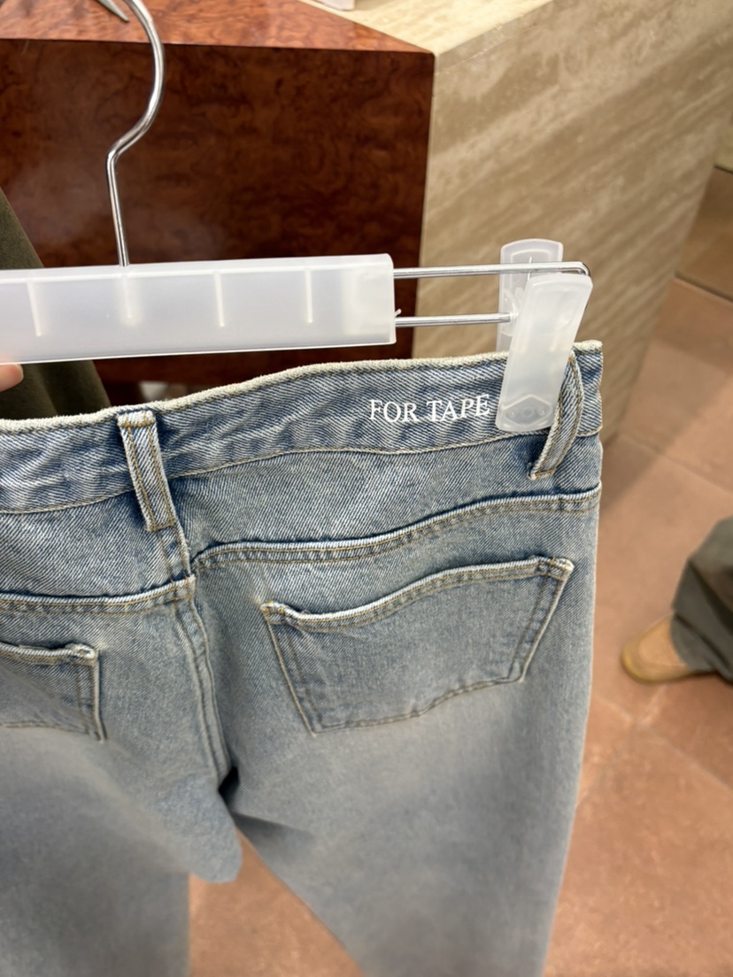 FOR TAPE韓國直郵女裝新品熱賣時尚職業人氣26春夏牛仔褲FOR TAPE牛仔褲