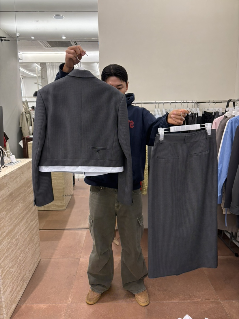 FOR TAPE韓國直郵女裝新款職業人氣推薦熱賣休閑長裙口袋FOR TAPE長裙