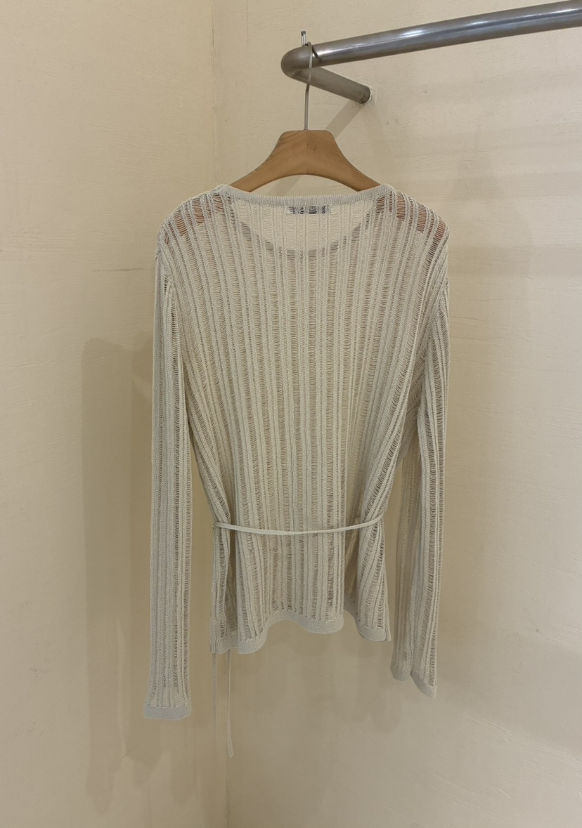 MUSE-P韓國直郵女士新款推薦時尚熱賣職業針織衫含腰繩腰帶MUSE-P針織衫