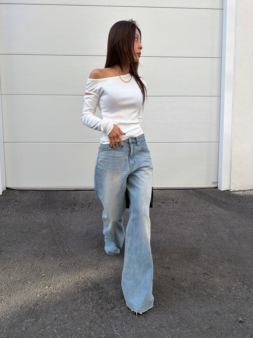 MENG韓國直郵女裝新款人氣時尚26春夏休閑熱賣職業牛仔褲MENG牛仔褲