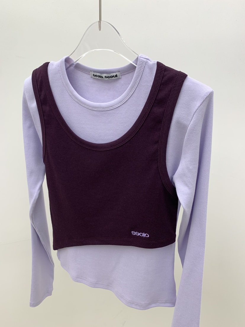 SEOLO韓國代購女士新款時尚26春夏熱賣推薦職業休閑長袖T恤Seolo seoul長袖T恤圖色1