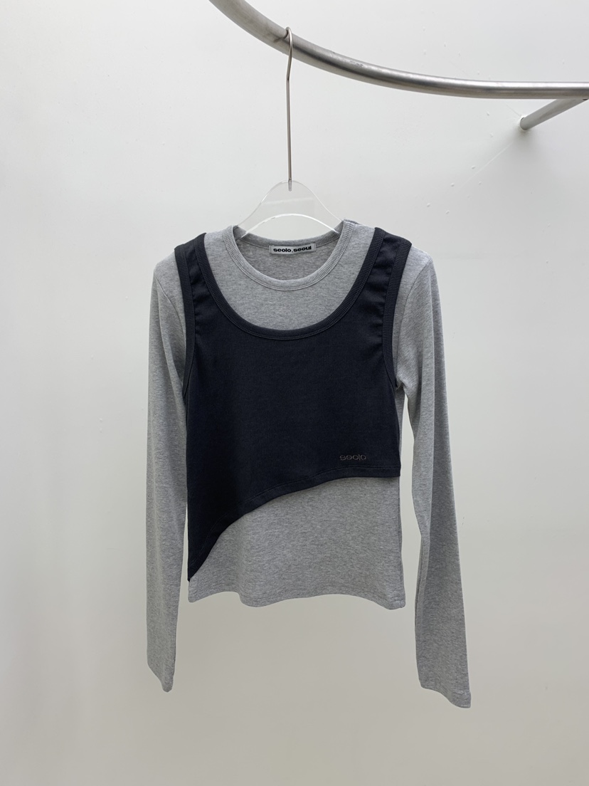 SEOLO韓國代購女士新款時尚26春夏熱賣推薦職業休閑長袖T恤Seolo seoul長袖T恤圖色2