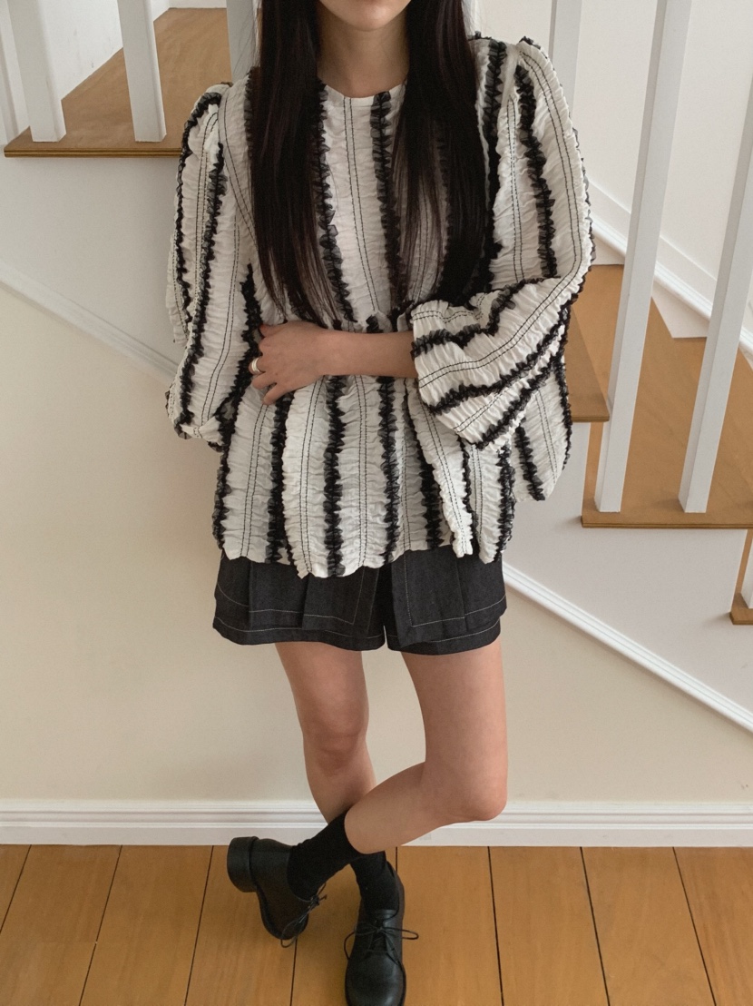 MOSMOS韓國東大門代購女士新款26春夏職業熱賣襯衫蕾絲衫MOSMOS襯衫/蕾絲衫