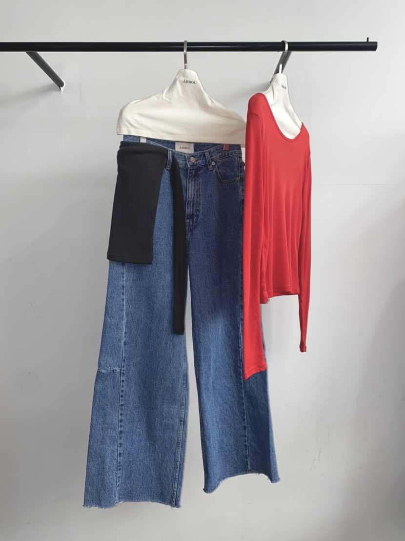 ARBOL韓國東大門直郵女士新款推薦時尚26春夏職業休閑牛仔褲ARBOL牛仔褲