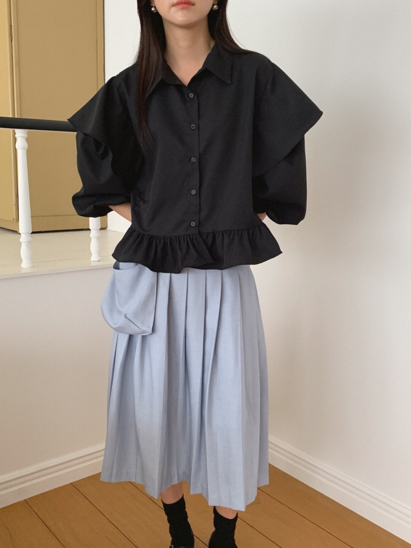 MOSMOS韓國直郵實拍女裝新款熱賣時尚人氣休閑襯衫蕾絲衫MOSMOS襯衫/蕾絲衫