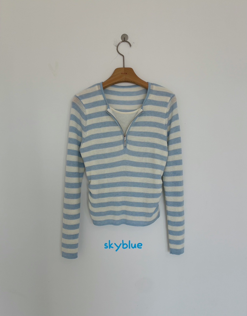 MUSE-P韓國直郵實拍女裝新款人氣休閑時尚熱賣針織衫拉鏈MUSE-P針織衫圖色1