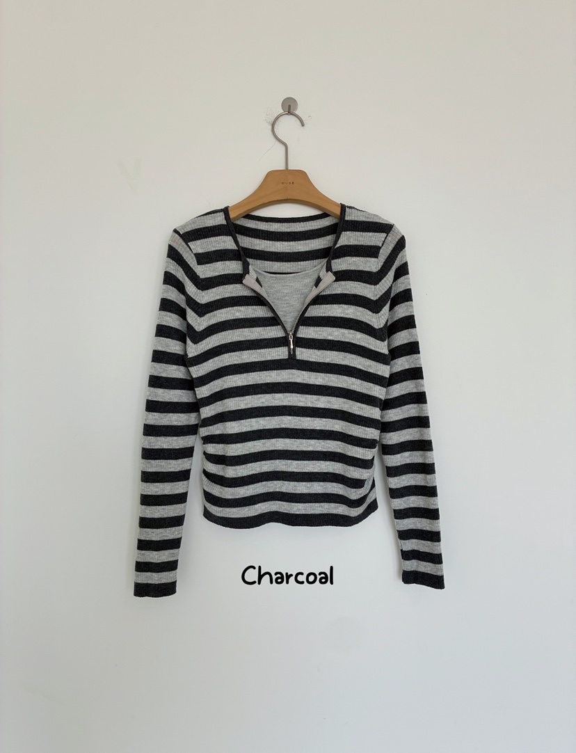 MUSE-P韓國直郵實拍女裝新款人氣休閑時尚熱賣針織衫拉鏈MUSE-P針織衫圖色2