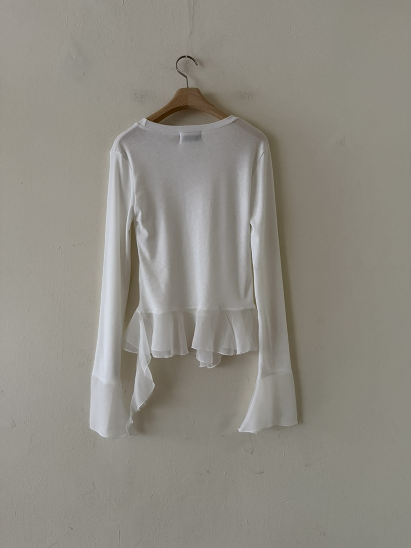 MENG韓國直郵實拍女裝新品推薦人氣職業26春夏長袖T恤雪紡MENG長袖T恤