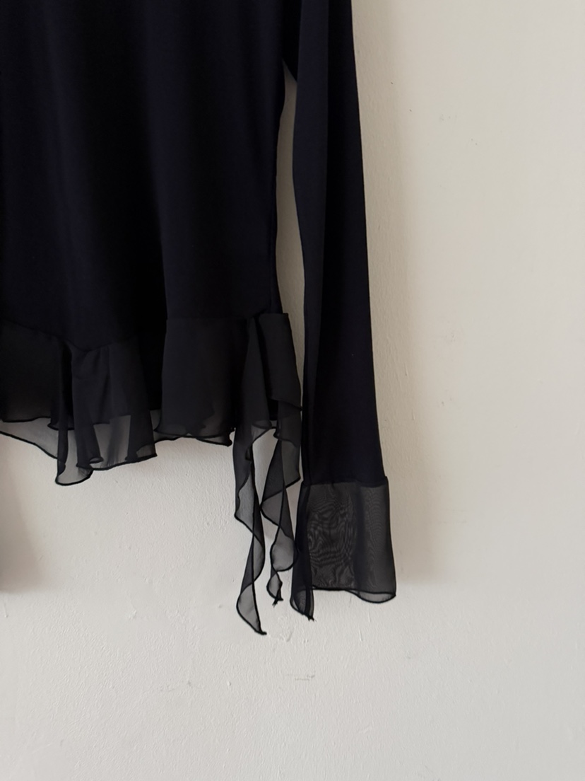 MENG韓國直郵實拍女裝新品推薦人氣職業26春夏長袖T恤雪紡MENG長袖T恤