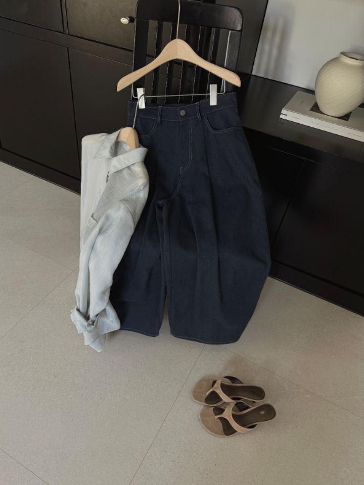 MARE韓國代購女士新款推薦休閑熱賣26春夏職業牛仔褲褶裥MARE牛仔褲