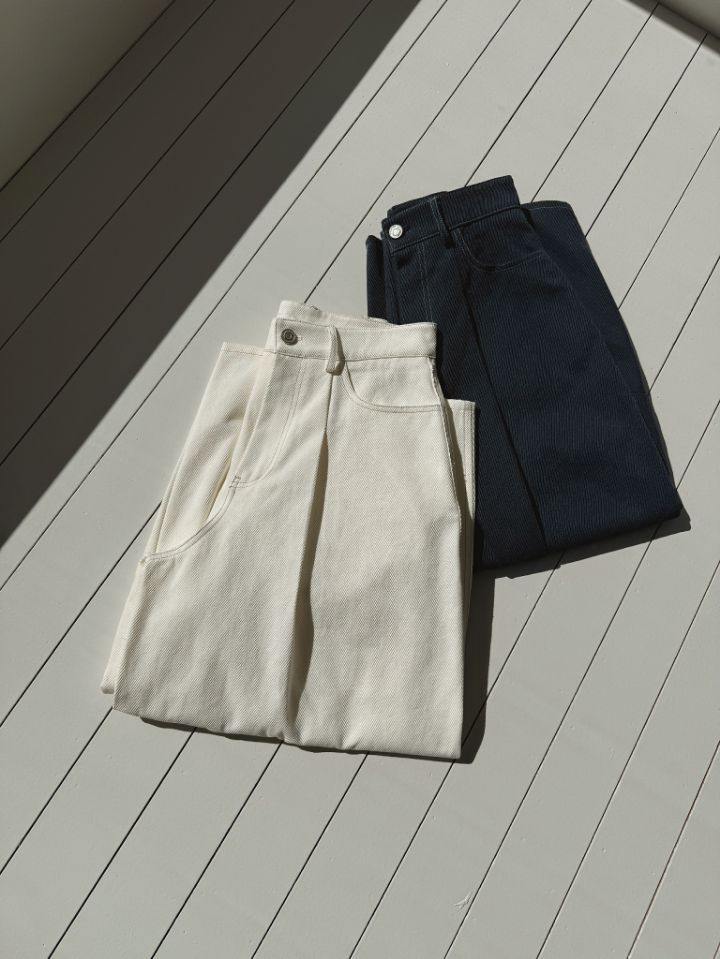 MARE韓國代購女士新款推薦休閑熱賣26春夏職業牛仔褲褶裥MARE牛仔褲