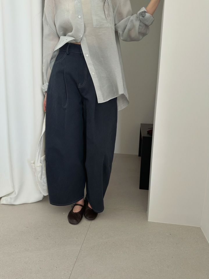 MARE韓國代購女士新款推薦休閑熱賣26春夏職業牛仔褲褶裥MARE牛仔褲