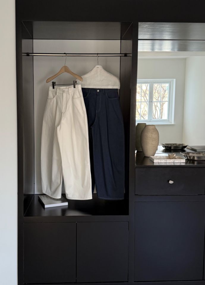 MARE韓國代購女士新款推薦休閑熱賣26春夏職業牛仔褲褶裥MARE牛仔褲