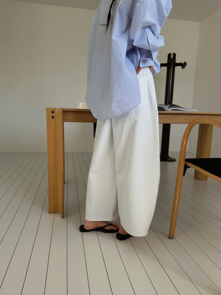 MARE韓國代購女士新款推薦休閑熱賣26春夏職業牛仔褲褶裥MARE牛仔褲