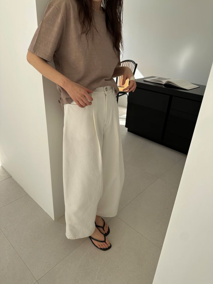 MARE韓國代購女士新款推薦休閑熱賣26春夏職業牛仔褲褶裥MARE牛仔褲