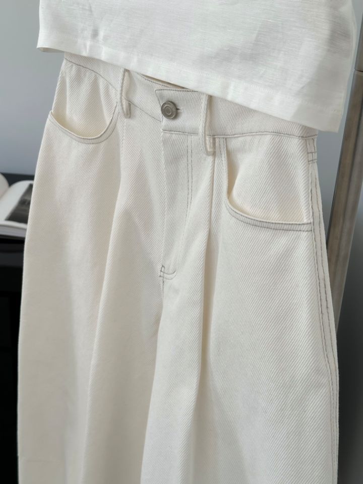 MARE韓國代購女士新款推薦休閑熱賣26春夏職業牛仔褲褶裥MARE牛仔褲