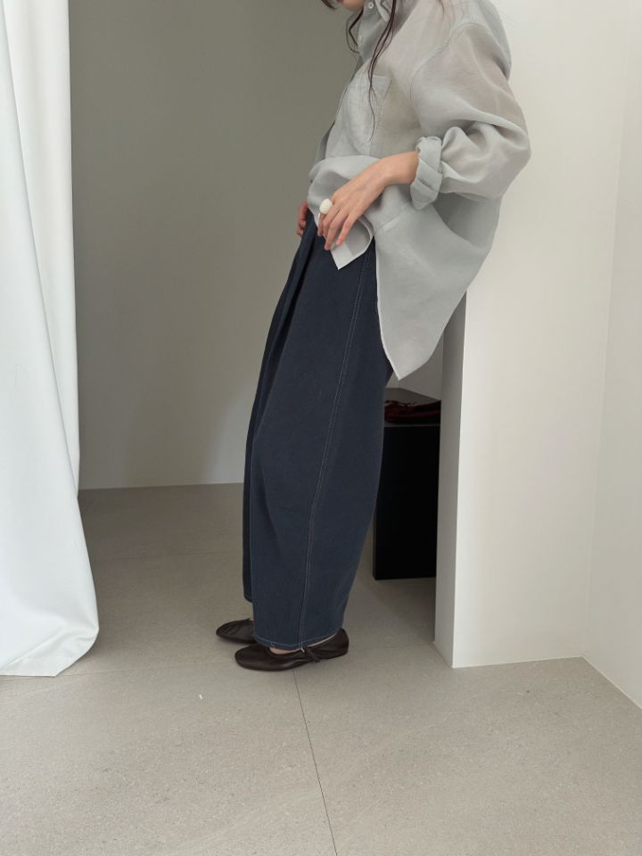 MARE韓國代購女士新款推薦休閑熱賣26春夏職業牛仔褲褶裥MARE牛仔褲