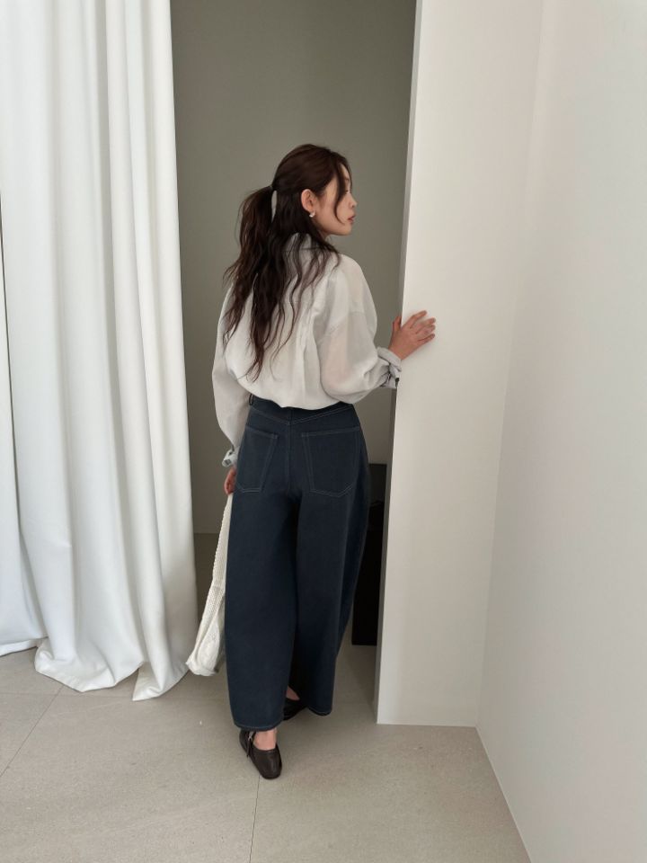 MARE韓國代購女士新款推薦休閑熱賣26春夏職業牛仔褲褶裥MARE牛仔褲