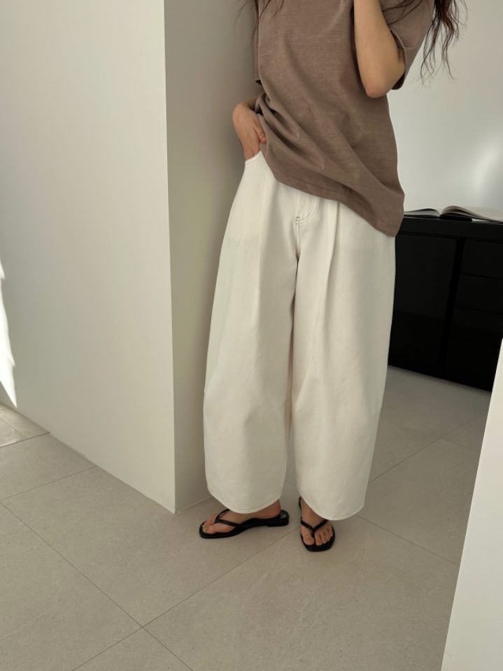 MARE韓國代購女士新款推薦休閑熱賣26春夏職業牛仔褲褶裥MARE牛仔褲圖色2