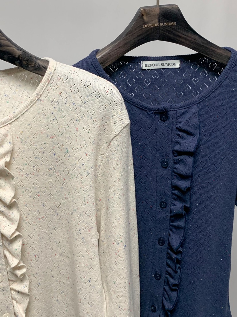BEFORE SUNRISE韓國東大門直郵女士新品人氣針織衫華夫格褶皺BEFORE SUNRISE針織衫