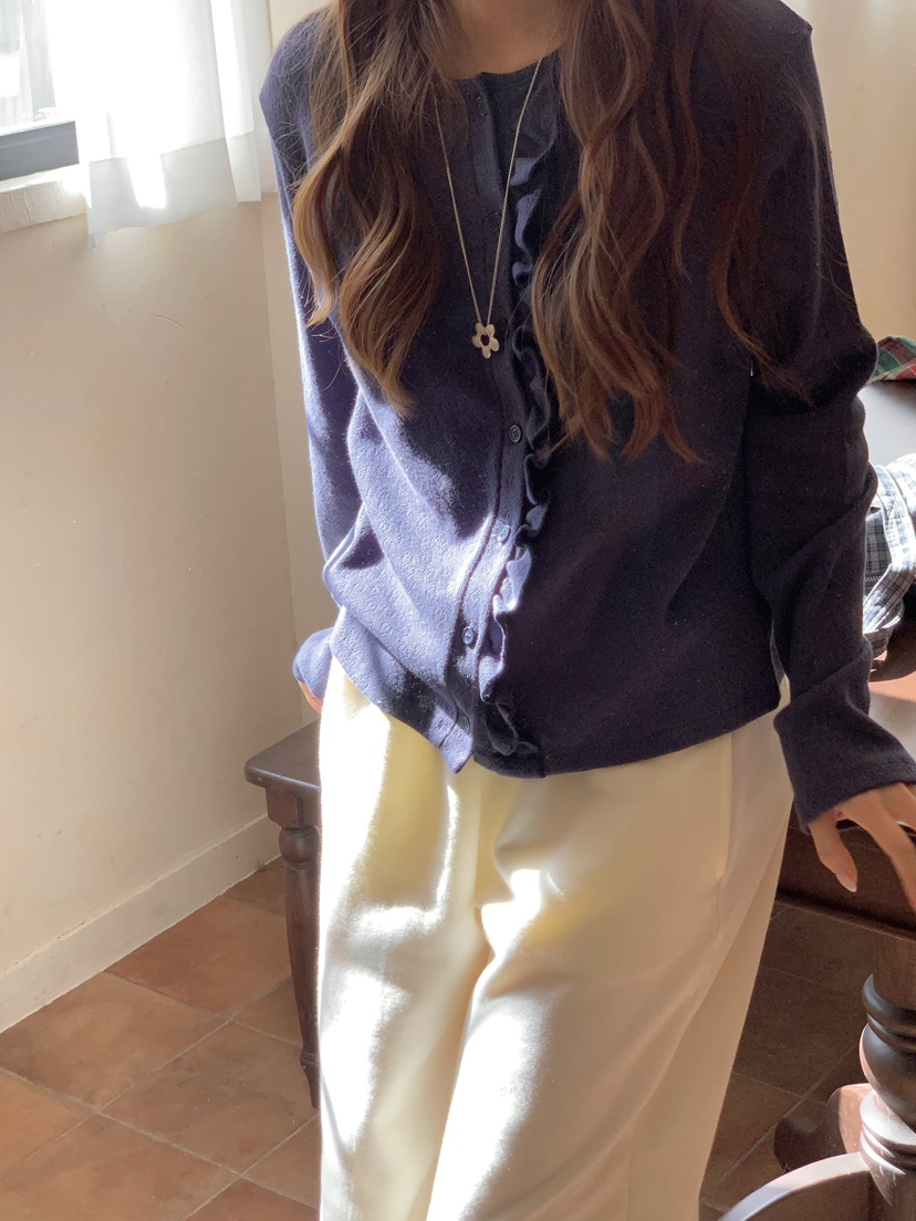 BEFORE SUNRISE韓國東大門直郵女士新品人氣針織衫華夫格褶皺BEFORE SUNRISE針織衫