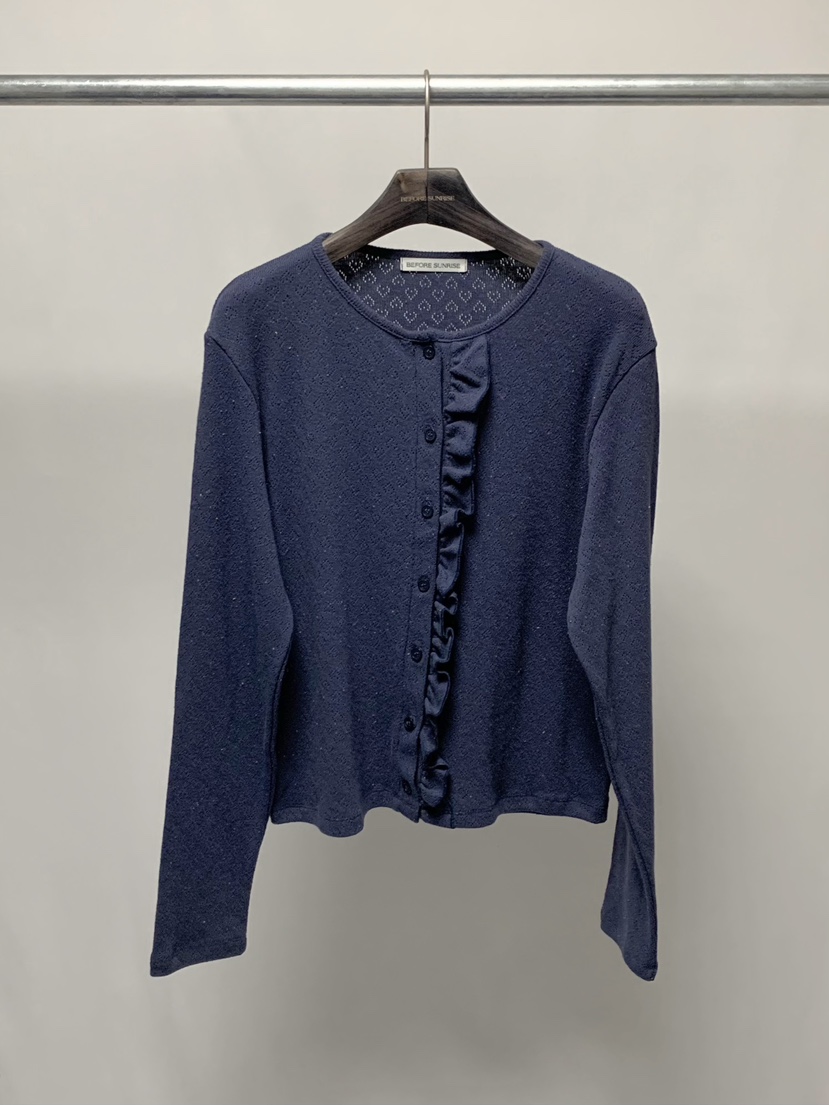 BEFORE SUNRISE韓國東大門直郵女士新品人氣針織衫華夫格褶皺BEFORE SUNRISE針織衫圖色1