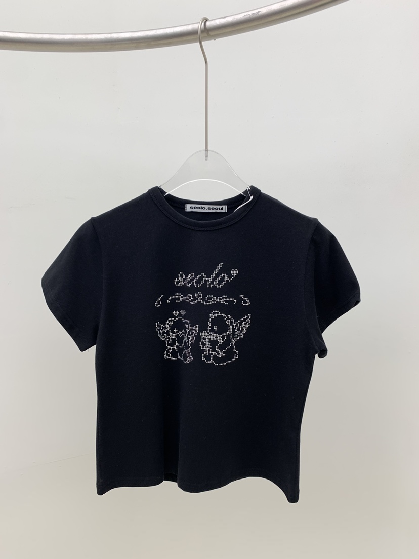 SEOLO韓國東大門直郵女裝新品人氣時尚休閑26春夏職業T恤Seolo seoulT恤圖色1