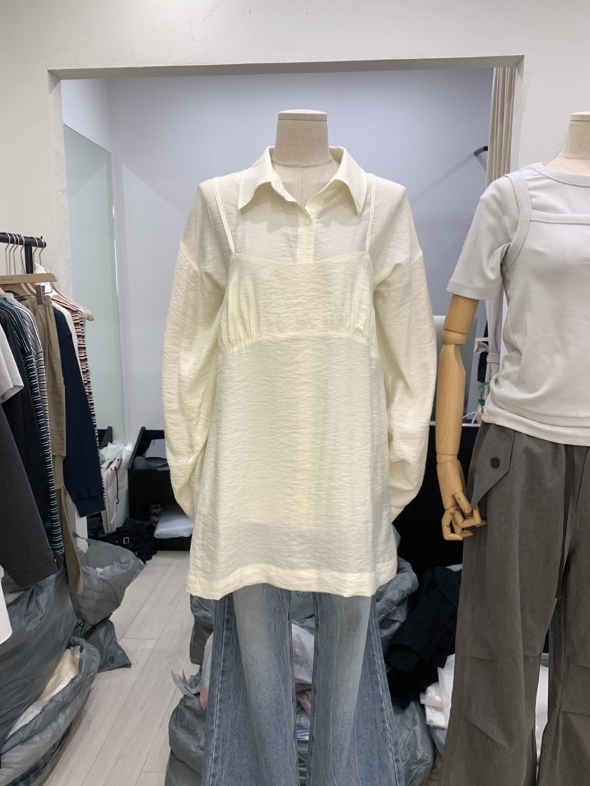 CEDARWOOD韓國直郵實拍女士新品時尚職業襯衫蕾絲衫不含吊帶CEDAR WOOD襯衫/蕾絲衫