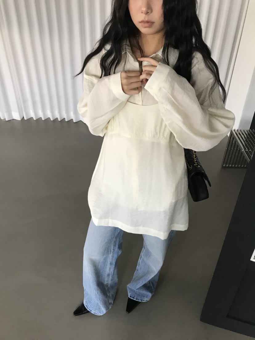 CEDARWOOD韓國直郵實拍女士新品時尚職業襯衫蕾絲衫不含吊帶CEDAR WOOD襯衫/蕾絲衫