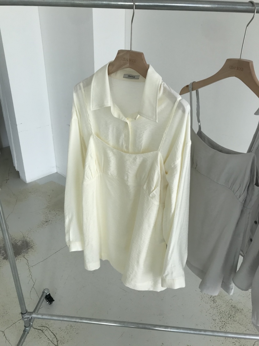 CEDARWOOD韓國直郵實拍女士新品時尚職業襯衫蕾絲衫不含吊帶CEDAR WOOD襯衫/蕾絲衫圖色1