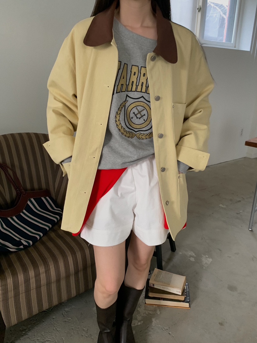 CAMEL-P韓國直郵實拍女士新款休閑短褲雙排扣棉質Came_l 家短褲