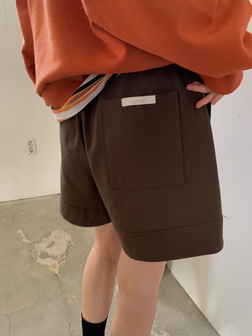 CAMEL-P韓國直郵實拍女士新款休閑短褲雙排扣棉質Came_l 家短褲
