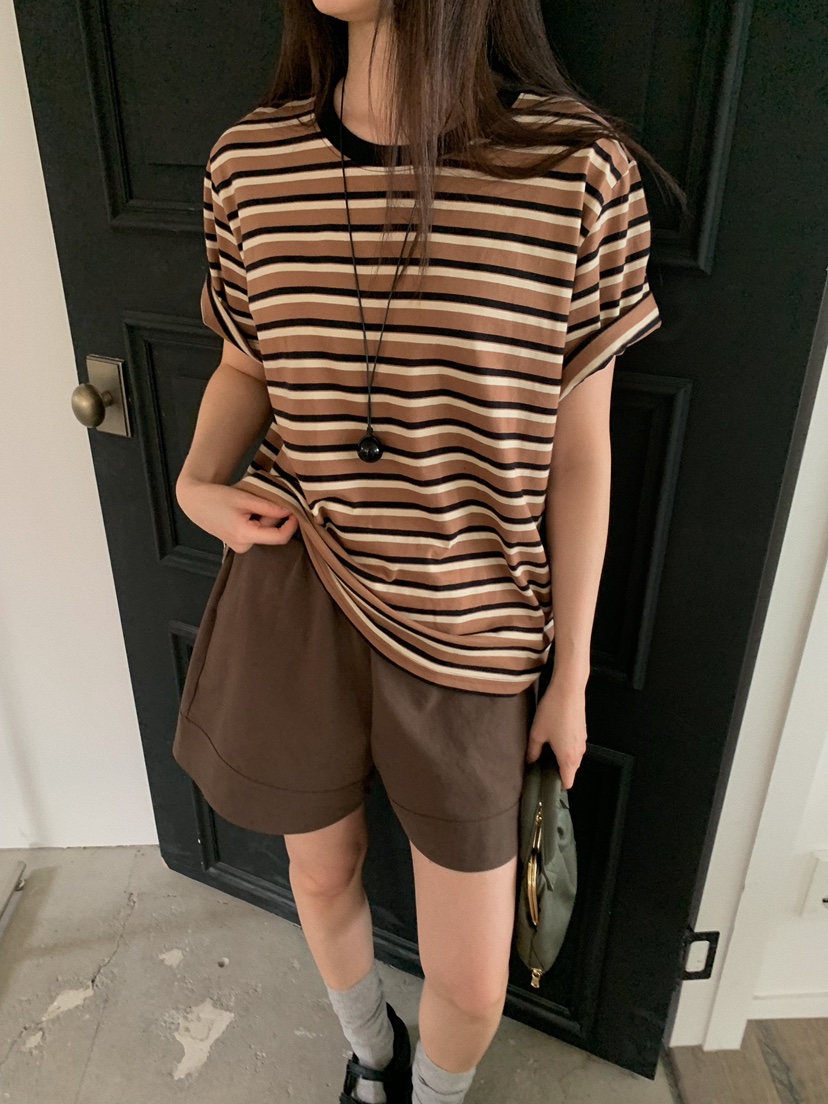 CAMEL-P韓國直郵實拍女士新款休閑短褲雙排扣棉質Came_l 家短褲