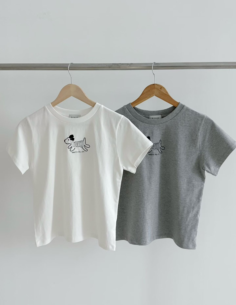 BINUS韓國東大門直郵女裝新品26春夏人氣職業推薦T恤狗狗BINUST恤