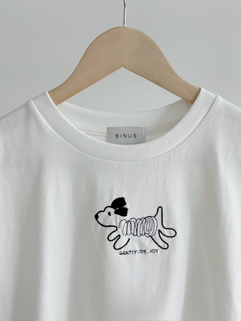 BINUS韓國東大門直郵女裝新品26春夏人氣職業推薦T恤狗狗BINUST恤