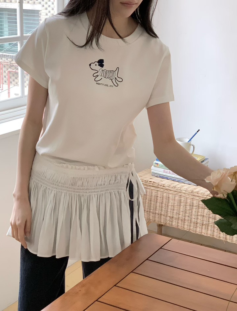 BINUS韓國東大門直郵女裝新品26春夏人氣職業推薦T恤狗狗BINUST恤