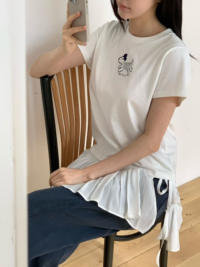 BINUS韓國東大門直郵女裝新品26春夏人氣職業推薦T恤狗狗BINUST恤